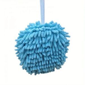 Luxurious Bath Shower Chenille Poof in Spa Blue